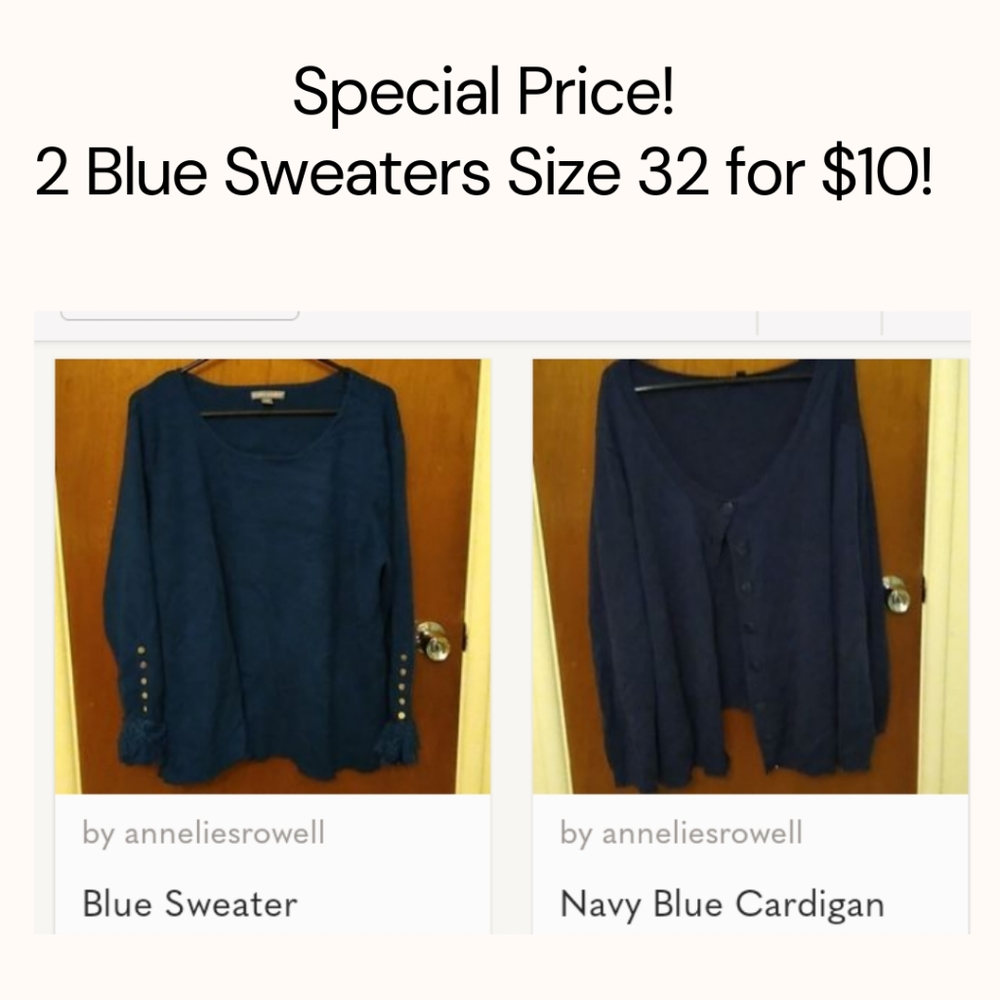 2 Blue Sweaters